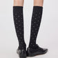 2-Pair Knee-High Socks with Classic Polka Dot Pattern Soft Stretch Fabric Perfect for Gifting and Everyday Wear