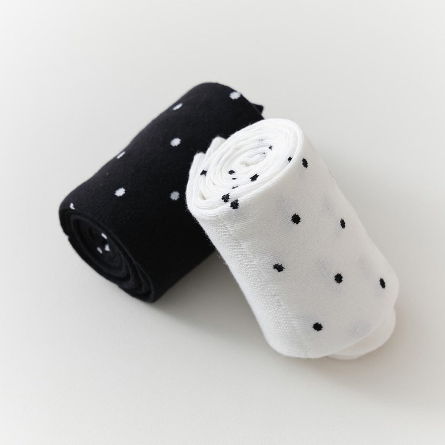 2-Pair Knee-High Socks with Classic Polka Dot Pattern Soft Stretch Fabric Perfect for Gifting and Everyday Wear