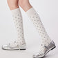 2-Pair Knee-High Socks with Classic Polka Dot Pattern Soft Stretch Fabric Perfect for Gifting and Everyday Wear