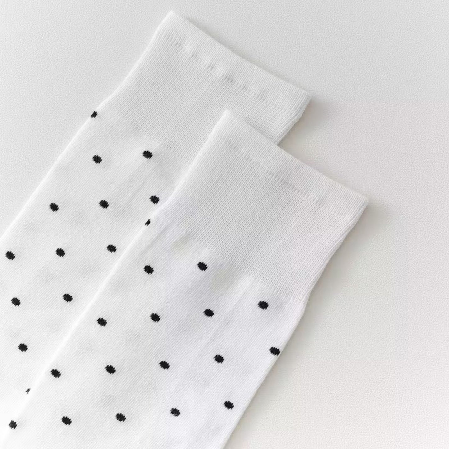 2-Pair Knee-High Socks with Classic Polka Dot Pattern Soft Stretch Fabric Perfect for Gifting and Everyday Wear