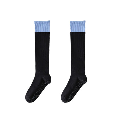2-Pair Knee High Grip Bottom Socks with Ribbed Knit Design and Cushioned Comfort for Yoga, Pilates, and Dance