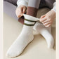3-Pair Mid-Calf Grip Bottom Socks with Striped Cuff and Soft Ribbed Knit for Everyday Comfort and Stability