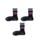 3-Pair Mid-Calf Grip Bottom Socks with Striped Cuff and Soft Ribbed Knit for Everyday Comfort and Stability