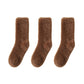 3-Pair Plush Fuzzy Socks with Soft Fluffy Texture and Mid-Calf Design for Warmth and Comfort