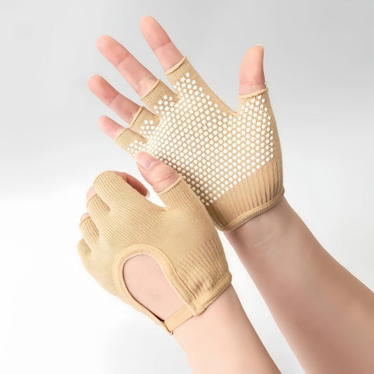 Yoga and Pilates Toe Sock and Fingerless Glove Set with Anti-Slip Grip and Breathable Stretch Fabric