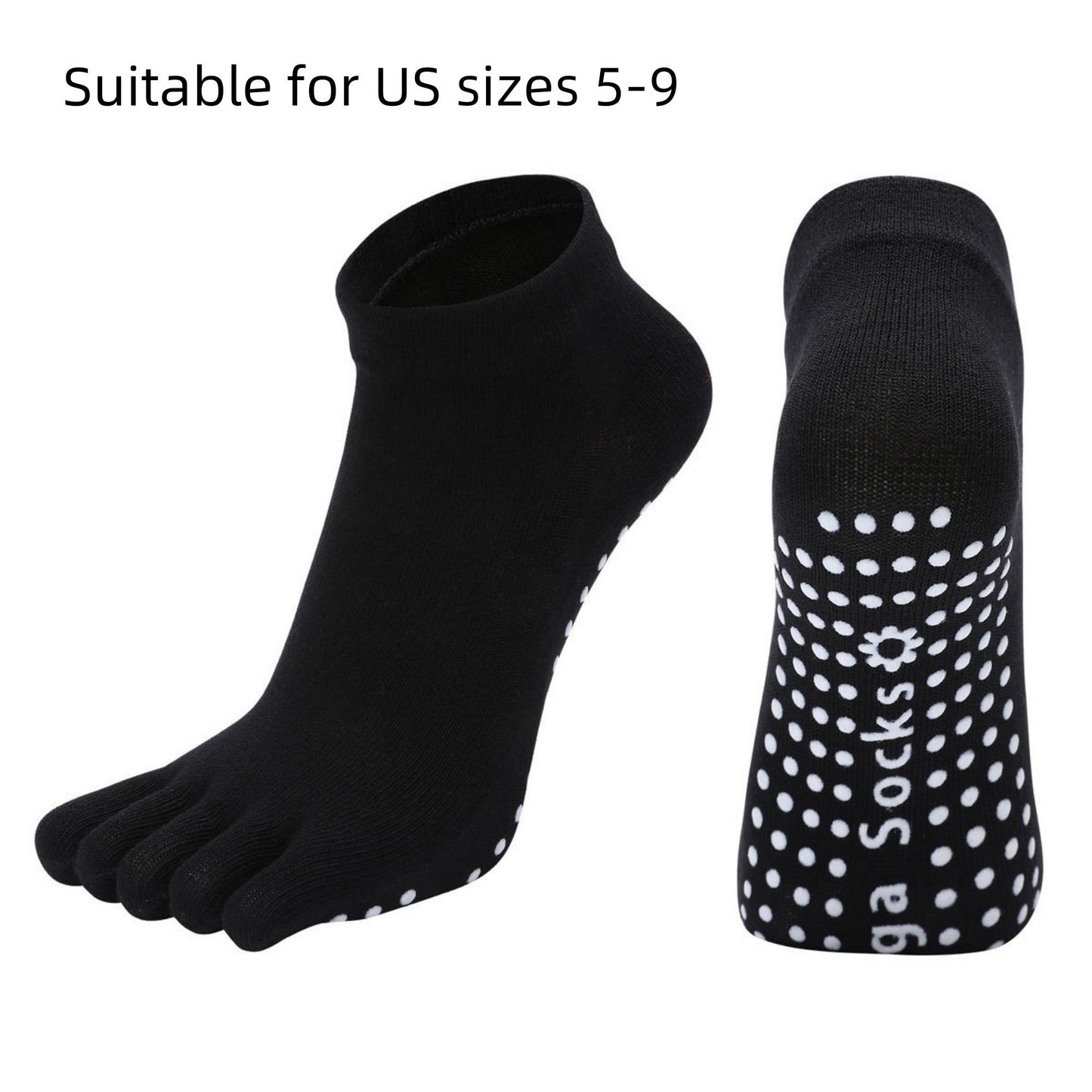 Yoga and Pilates Toe Sock and Fingerless Glove Set with Anti-Slip Grip and Breathable Stretch Fabric