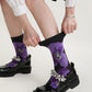 3-Pair Floral Pattern Crew Socks with Scalloped Cuff and Allover Knit Design for Everyday Feminine Style