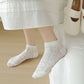 5-Pair Knit Ankle Socks with Delicate Heart Pattern and Ruffled Cuff Detail for Sweet Everyday Style