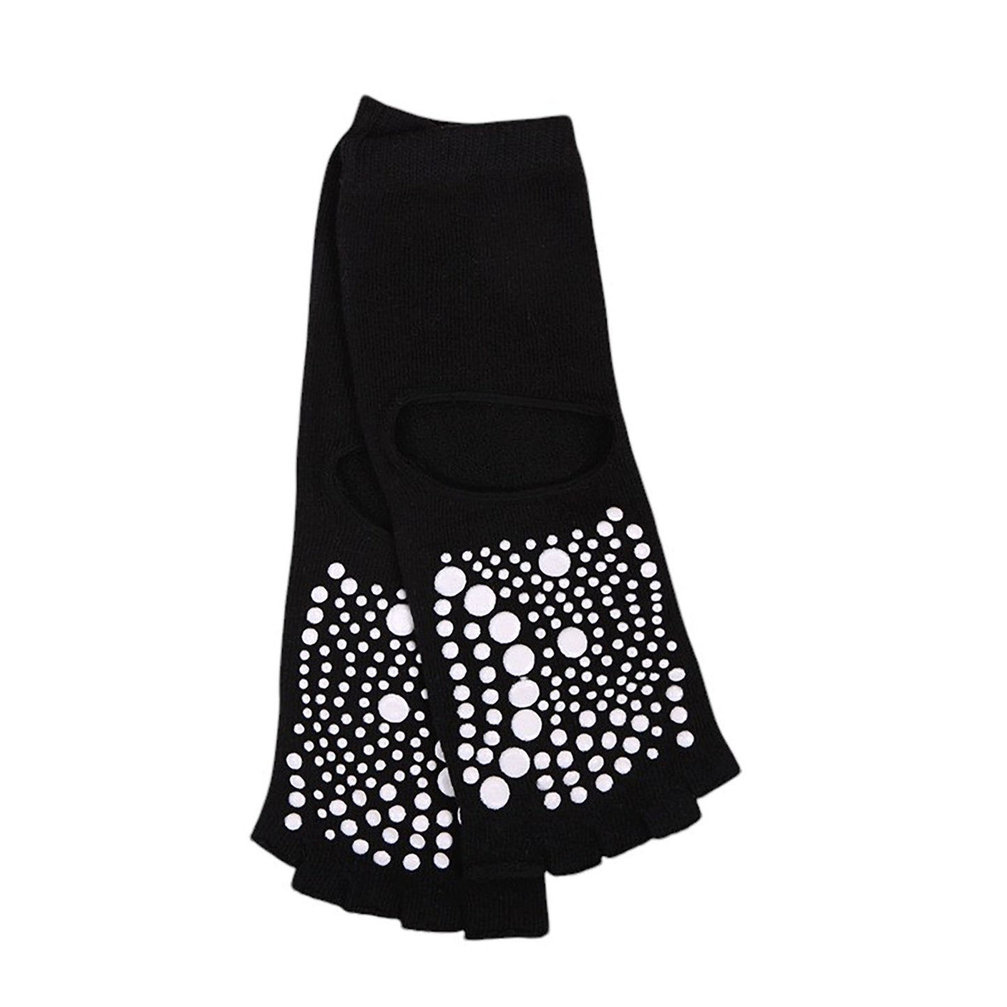 Open Toe Grip Yoga Socks with Anti-Slip Sole and Cut-Out Instep Design for Pilates and Barre Workouts