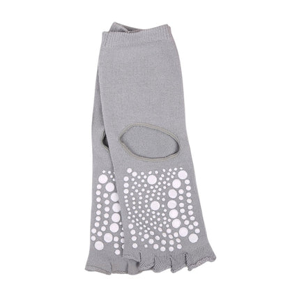 Open Toe Grip Yoga Socks with Anti-Slip Sole and Cut-Out Instep Design for Pilates and Barre Workouts