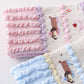 2-Pair Ruffle Cuff Crew Socks with Soft Knit Fabric Playful Character Pattern and Stretch Fit