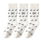 3 Pairs Women's Casual Crew Socks Assorted Patterns Striped Polka Dot and Bow Embroidery