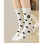 3 Pairs Women's Casual Crew Socks Assorted Patterns Striped Polka Dot and Bow Embroidery