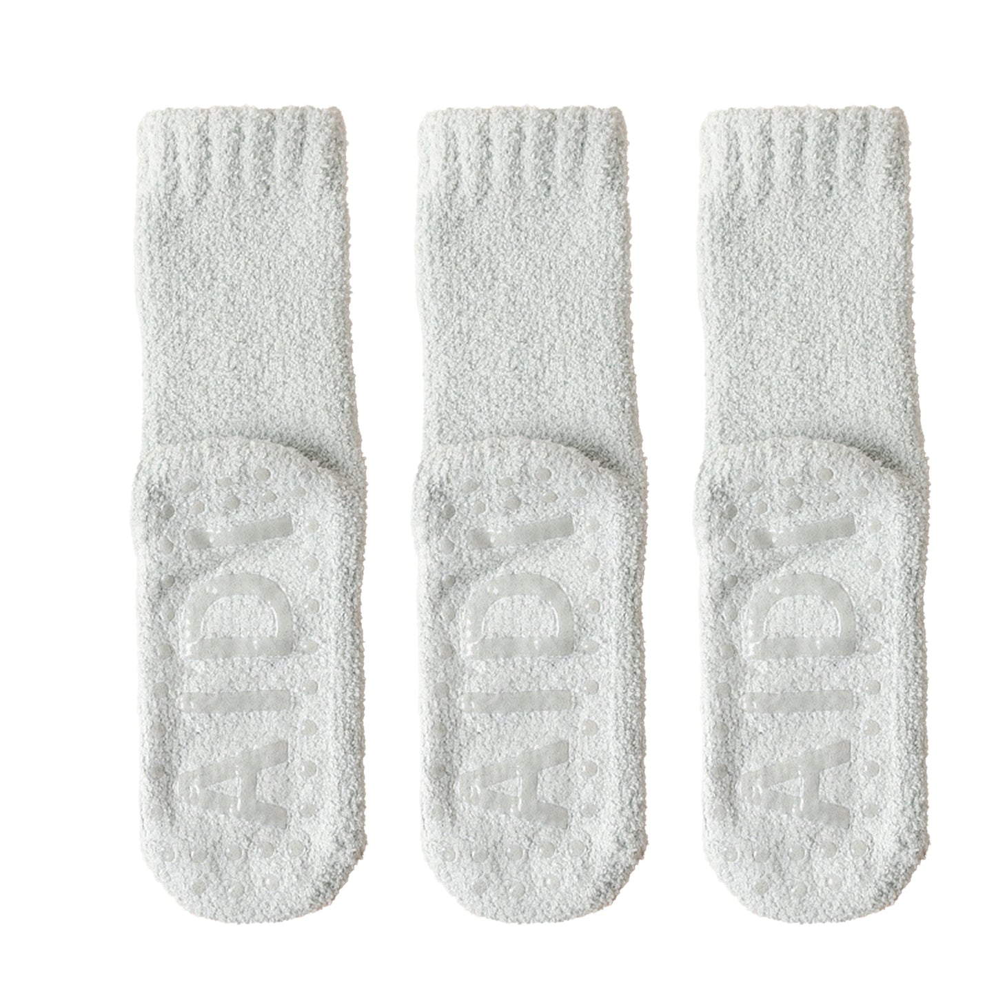 3 Pairs Women's Plush Non-Slip Crew Socks with Thick Fleece Lining and Cozy Warm Fit