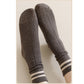 3 Pairs Women's Cable Knit Crew Socks with Ribbed Cuffs and Soft Warm Cotton Blend