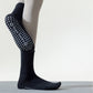 2 Pairs Women's Yoga Non-Slip Crew Socks with Gripped Soles for Pilates and Home Workouts