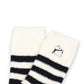 3-Pair Plush Home Socks Striped Panda Design Cozy Crew Style for Everyday Comfort