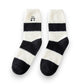 3-Pair Plush Home Socks Striped Panda Design Cozy Crew Style for Everyday Comfort