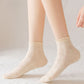 3 Pairs Textured Diamond Socks with Knitted Pattern and Scalloped Trim