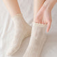 3 Pairs Textured Diamond Socks with Knitted Pattern and Scalloped Trim