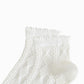 3 Pairs Textured Diamond Socks with Knitted Pattern and Scalloped Trim