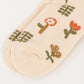 3-Pair Cotton Crew Socks Set with Checkered and Flower Textured Knit Patterns