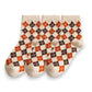 3-Pair Cotton Crew Socks Set with Checkered and Flower Textured Knit Patterns