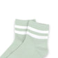 3-Pair Antibacterial and Breathable Ribbed Ankle Socks with Double Stripe Cuffs