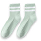 3-Pair Antibacterial and Breathable Ribbed Ankle Socks with Double Stripe Cuffs