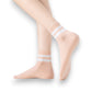 3-Pair Antibacterial and Breathable Ribbed Ankle Socks with Double Stripe Cuffs