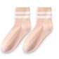 3-Pair Antibacterial and Breathable Ribbed Ankle Socks with Double Stripe Cuffs