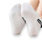 3-Pair Antibacterial and Breathable Ribbed Ankle Socks with Double Stripe Cuffs