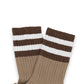 3-Pack Mid Crew Cotton Socks with Striped Cuffs Ribbed Knit Casual and Easy Matching