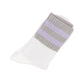 3-Pack Mid Crew Cotton Socks with Striped Cuffs Ribbed Knit Casual and Easy Matching