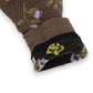 3 Pairs Floral Patterned Split-Toe Socks Soft Cotton Stretch Knit Crew Style