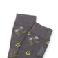 3 Pairs Floral Patterned Split-Toe Socks Soft Cotton Stretch Knit Crew Style