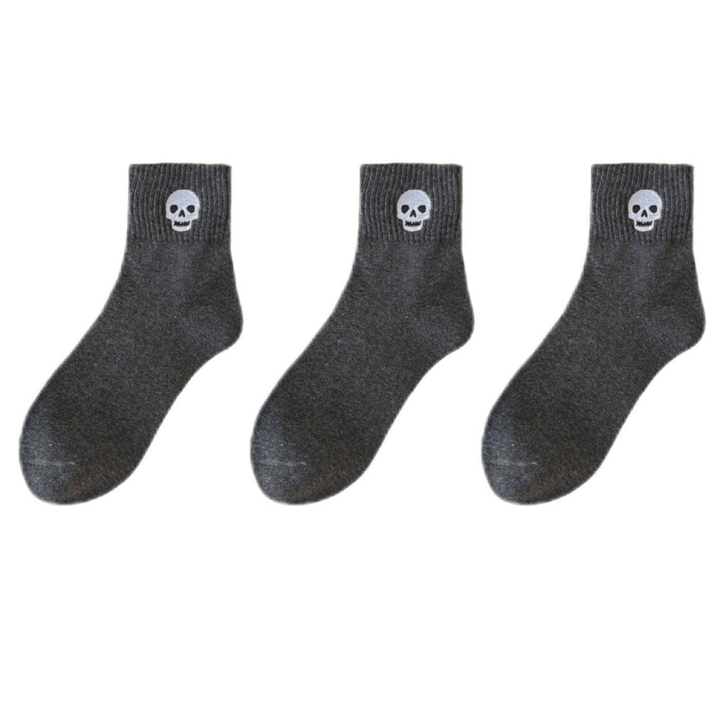 3-Pack Crew Socks with Ribbed Cuffs in Festive Halloween Design