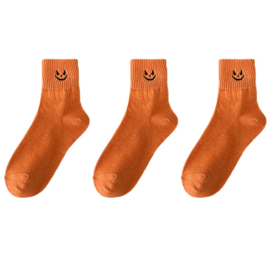 3-Pack Crew Socks with Ribbed Cuffs in Festive Halloween Design