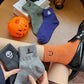 3-Pack Crew Socks with Ribbed Cuffs in Festive Halloween Design