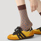 3 Pack Crew Socks Set Ribbed Knit Athletic Stripe and Classic Pattern Casual Everyday Wear
