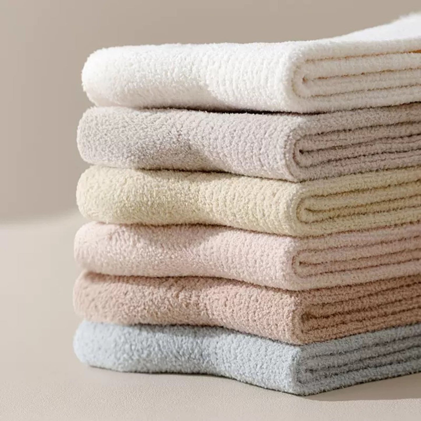 3-Pair Plush Cuffed Crew Socks Soft Knit Ribbed Design Comfortable Everyday Wear