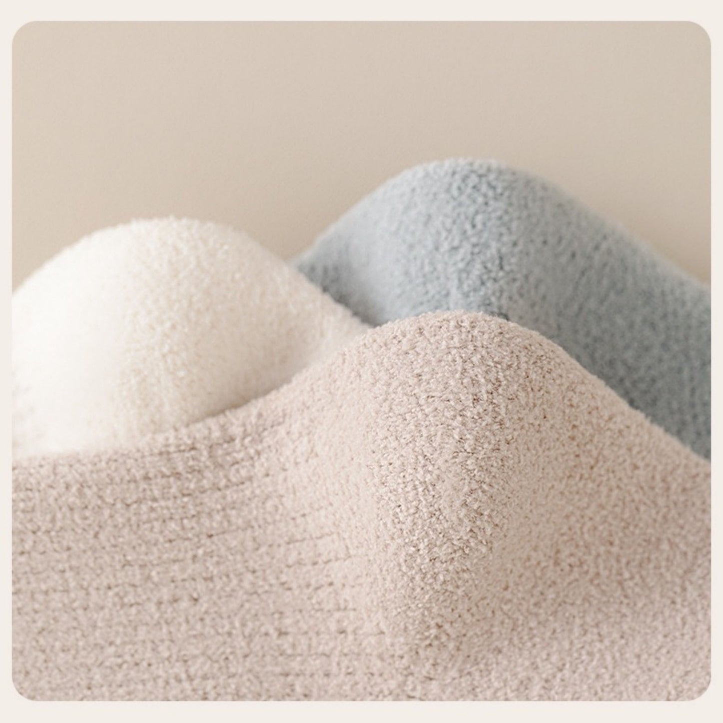 3-Pair Plush Cuffed Crew Socks Soft Knit Ribbed Design Comfortable Everyday Wear