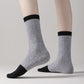 3 Pair Cable Knit Crew Socks with Contrast Color Block Design and Soft Stretch Comfort