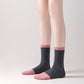 3 Pair Cable Knit Crew Socks with Contrast Color Block Design and Soft Stretch Comfort