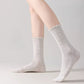 3 Pair Pack Quarter Socks with Knit Patterns Lace Trim and Bow Detail