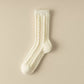 4 Pairs Cable Knit Quarter Socks Soft Stretch Fabric Cozy Everyday Wear