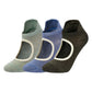 3-Pack Quarter Cut Ballet Grip Socks with Slightly Shiny Stretch Knit and Anti-Slip Sole