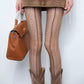 2-Pack Sheer Patterned Hosiery with Stretch Fishnet Design and Vertical Stripe Detailing