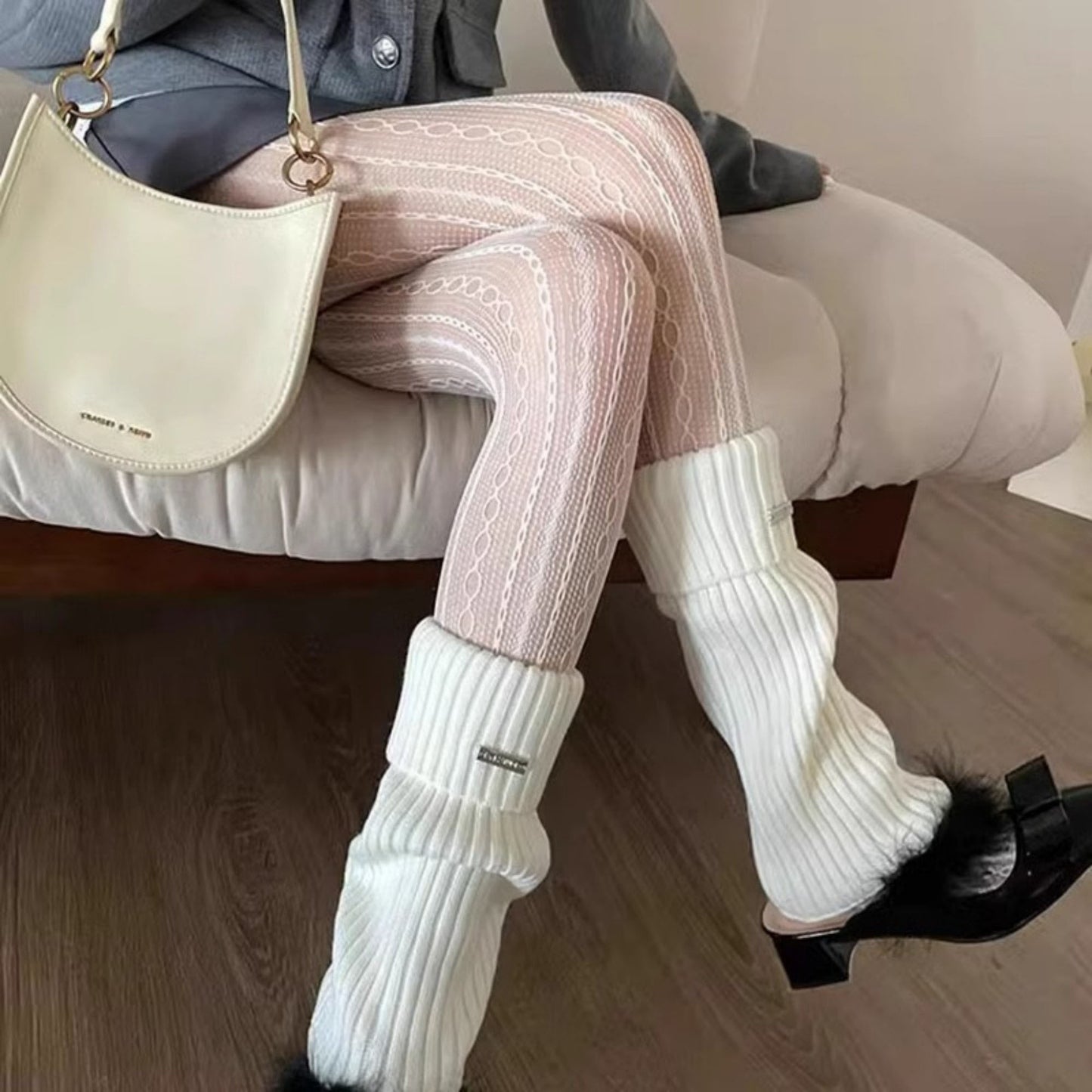 2-Pack Sheer Patterned Hosiery with Stretch Fishnet Design and Vertical Stripe Detailing