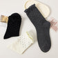 4 Pairs Knit Socks with Polka Dot Design Ruffle Edge Ribbed Cuffs Soft Stretch Fabric
